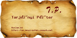 Tarjányi Péter névjegykártya