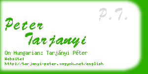 peter tarjanyi business card